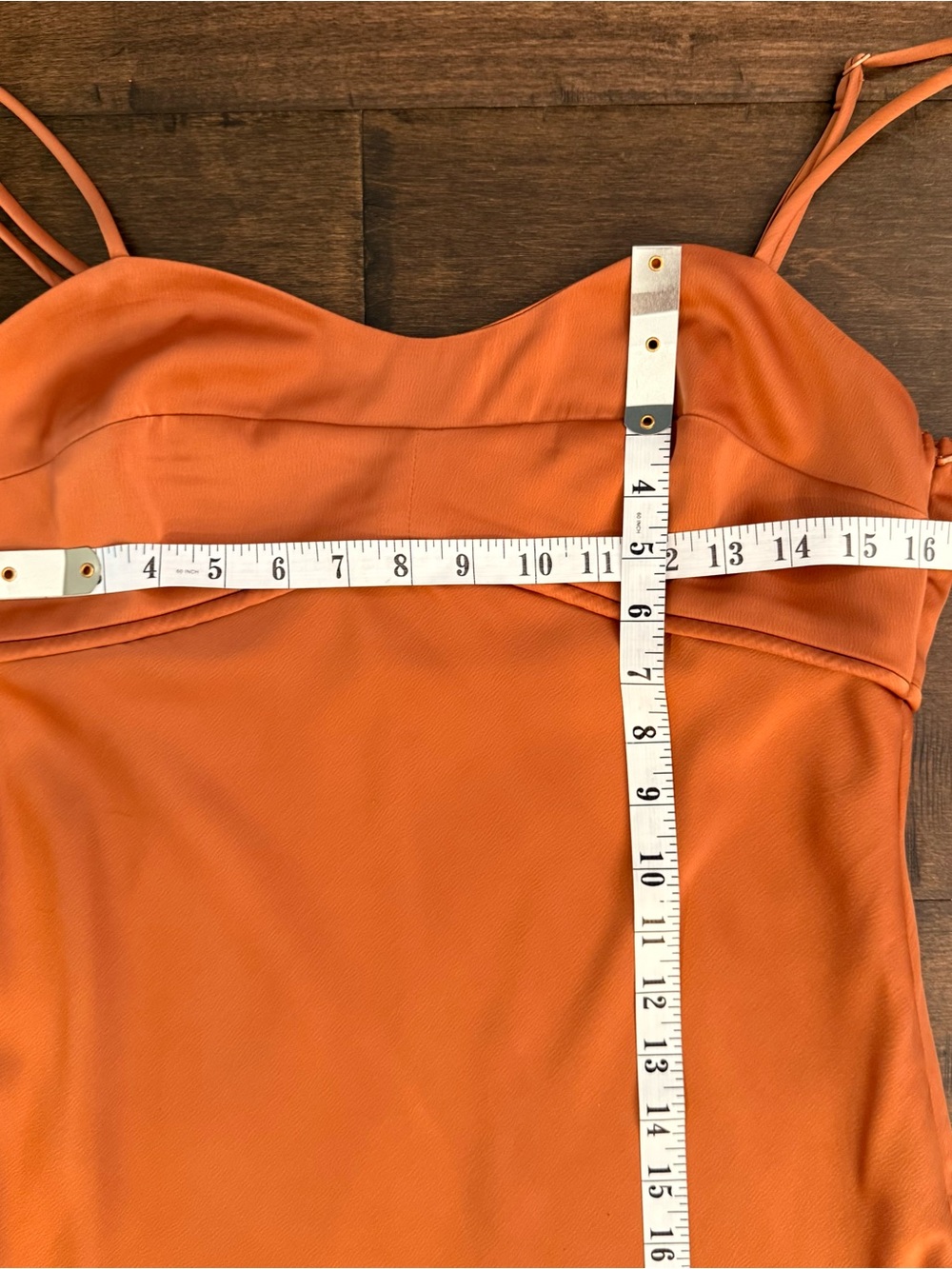 Wayf Copper Satin Slip Midi Dress - Picture 5 of 8